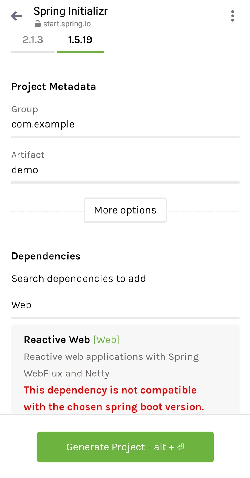 mobile spring boot init